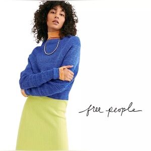 Free People Women’s Too Good Sweater Cobalt Blue Size M